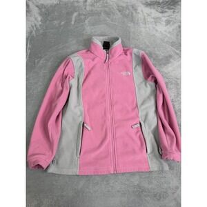 The North Face Full Zip Fleece Jacket Girls Size Large Pink